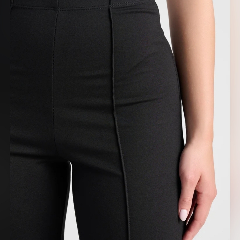 High-Waist Black Ponte Pants